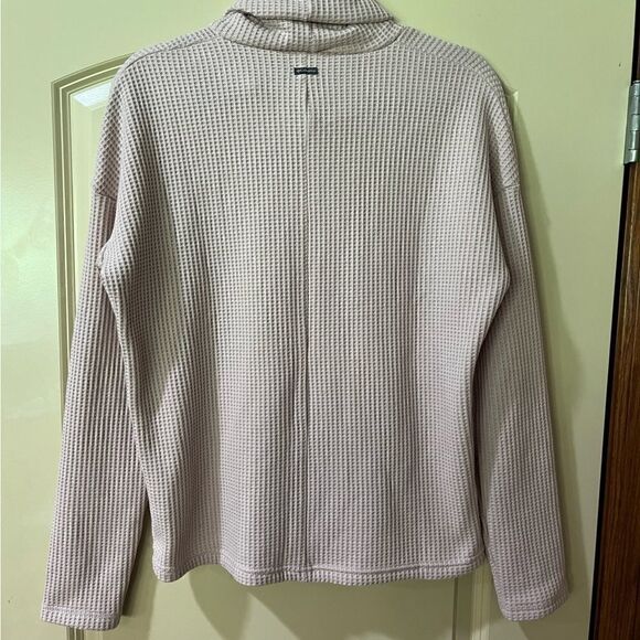 COLUMBIA Waffle Knit Cowl Neck Pullover Dusty Rose Women’s Size Small - Picture 4 of 8